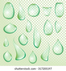 drop Pure clear water drops realistic set isolated vector illustration art