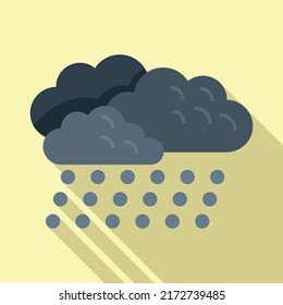 Drop rain cloud icon flat vector. Cloudy forecast. Meteo rainy