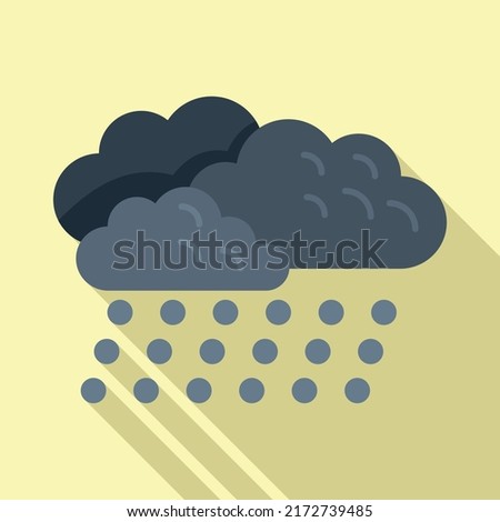 Drop rain cloud icon flat vector. Cloudy forecast. Meteo rainy