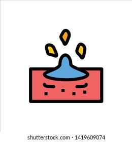 Drop, Rain, Rainy, Water  Flat Color Icon. Vector icon banner Template