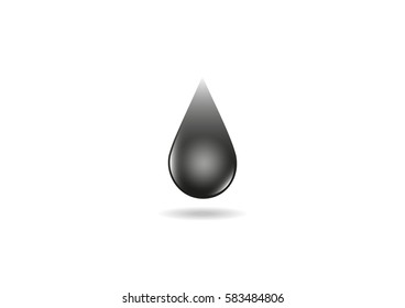 Drop realistic black logo vector image design on white background