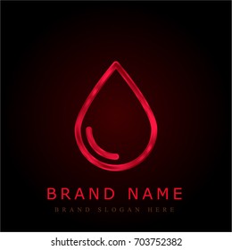 Drop red chromium metallic logo
