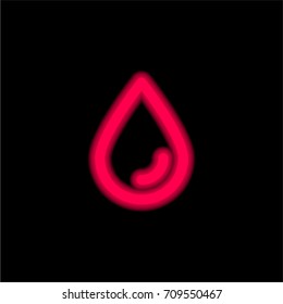 Drop red glowing neon ui ux icon. Glowing sign logo vector