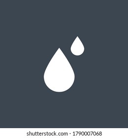 Drop related vector glyph icon. Isolated on black background. Vector illustration.