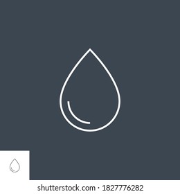 Drop Related Vector Line Symbol. Drogen. Einzeln auf schwarzem Hintergrund. Bearbeitbarer Stroke.