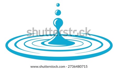 Drop ripple effect icon. Water drop and circles vector illustration