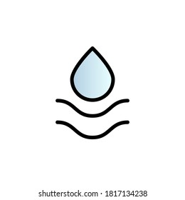 Drop, sea color gradient vector icon