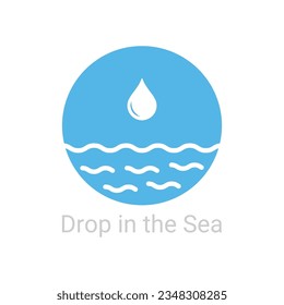 drop in the sea simple logo. concept of pure, creative unusual badge, insufficiently, fluid, lake, motion, idea of purity. flat style trend modern brand graphic design element on white background
