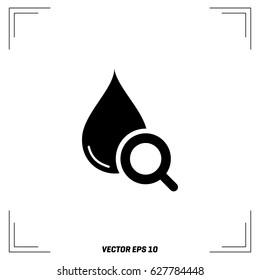 drop search icon, vector illustration. Flat design style
