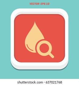 drop search icon, vector illustration. Flat design style