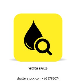 drop search icon, vector illustration. Flat design style