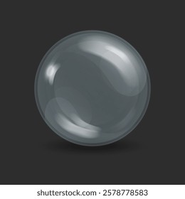 Drop of serum lotion cleansing foam for face care, vector element transparent air soap bubble on black background.