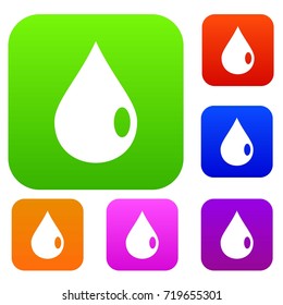 Drop set icon color in flat style isolated on white. Collection sings vector illustration