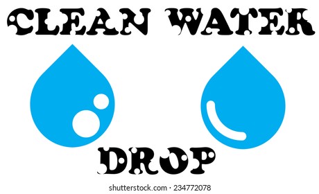 Drop set isolated  on white background. Vector art.