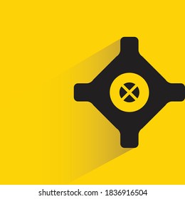 with drop shadow on yellow background