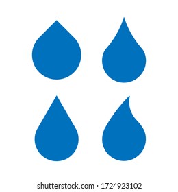 Colección de iconos de forma desplegable. Sencillo símbolo líquido de forma. Señal de agua o aceite. Señal de lluvia y filtración. Logo de Aqua. Aislado sobre fondo blanco. Imagen de la ilustración del vector.