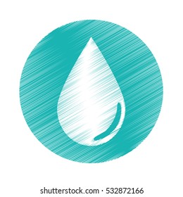 drop shape icon inside circle over white background. colorful and sketch design. vector illustration