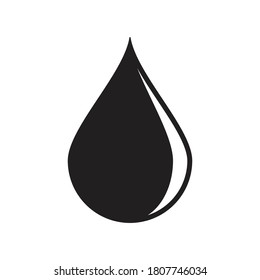 Drop shape icon. Simple shape liquid symbol. Water or oil sign. Rain and leak sign. Aqua logo. Isolated on white background. Vector illustration image.