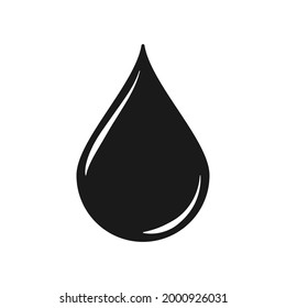 Drop shape icon. Simple shape liquid symbol. Water or oil sign. Rain and leak sign. Aqua logo. Isolated on white background. Vector illustration image.