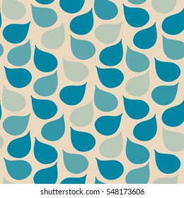 drop shaped petals seamless tile in blue and ivory shades