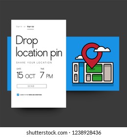 Drop And Share Location Pin App Design 