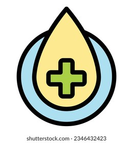 Drop shave icon outline vector. Cream bottle. Man care color flat