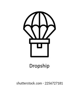 Drop ship Vector Outline icon for your digital or print projects. stock illustration
