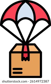 Drop Shipment Icon Lineal Color Vector Illustration