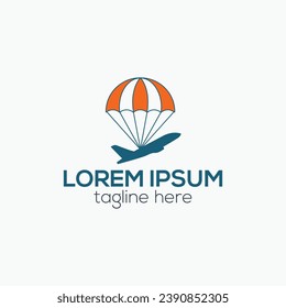 Entrega de avión diseño de logotipo plano de envío aislado ilustración de plantilla de vector
