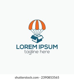Drop shipping delivery flat logo design isolated vector template illustration
