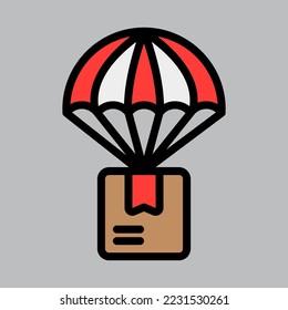Drop shipping icon in filled line style about logistics, use for website mobile app presentation