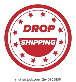 Drop Shipping round stamp icon grunge distressed style