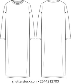 drop shoulder long sleeve shirt dress