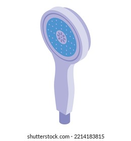 Drop shower head icon isometric vector. Water bath. Falling rain
