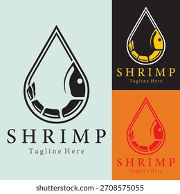 Soltar com modelo de logotipo Shrimp