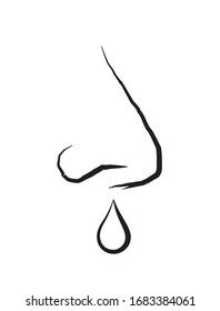 Suelta de la nariz enferma. Ilustración vectorial.