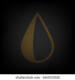 Drop sign. Icon as grid of small orange light bulb in darkness. Illustration.