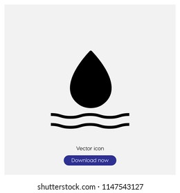 Drop sign icon in trendy flat style isolated on grey background, modern symbol vector illustration for web