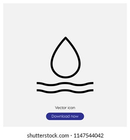Drop sign icon in trendy flat style isolated on grey background, modern symbol vector illustration for web