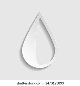 Drop sign. Paper style icon. Illustration.