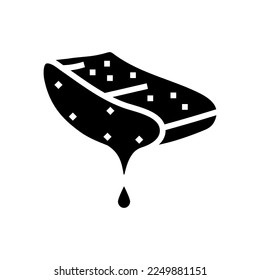 drop slice aloe vera glyph icon vector. drop slice aloe vera sign. isolated symbol illustration