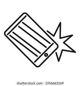 Drop smartphone icon. Outline Drop smartphone vector icon for web design isolated on white background