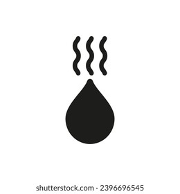 Drop with smell or evaporation symbol. Vector icon.