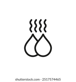 Drop with smell or evaporation symbol. Vector icon.