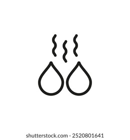 Drop with smell or evaporation symbol. Vector icon.