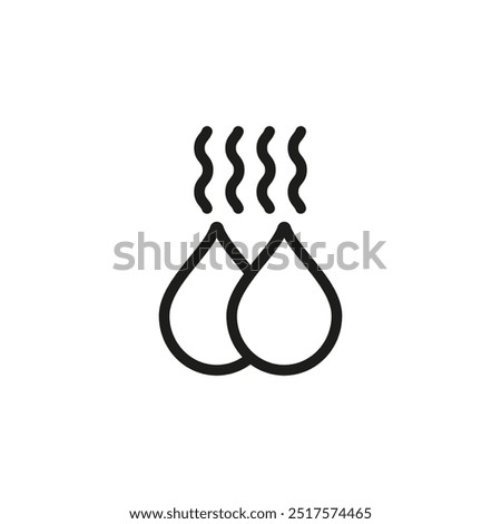 Drop with smell or evaporation symbol. Vector icon.