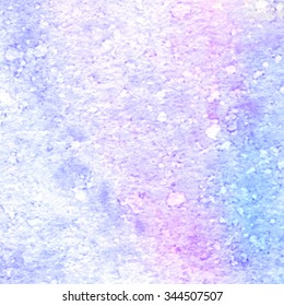 Drop snow winter hand drawn stylized paper grain texture background. Decorative watercolor splatter brush painted abstract illustration for decoration, cover, template, print, scrapbook, design, web