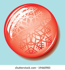 Drop with a snowflake. Vector.