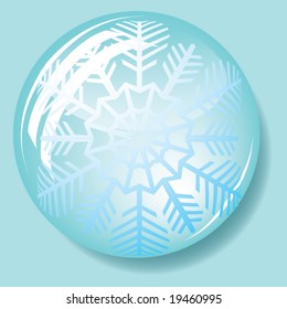 Drop with a snowflake. Vector.