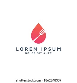 drop and spatula negative space logo design
